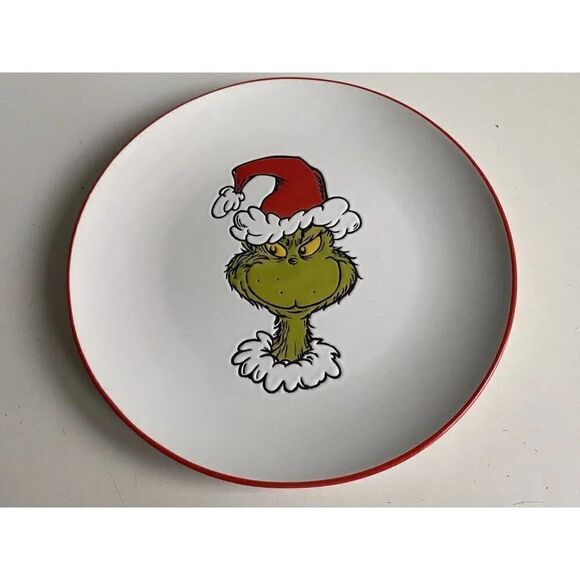 Dr. Seuss The GRINCH Who Stole Christmas Ceramic 10.5" Dinner Plate Holiday NEW - Picture 1 of 5